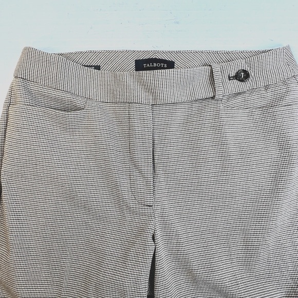 Talbots Heritage Career Pants Women 8 Tan Green Poly Wool Blend Cuffed Work - Picture 2 of 10